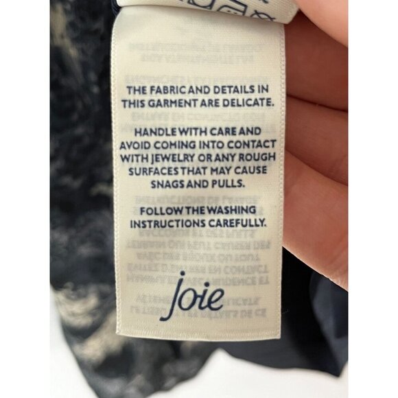 Joie Sleeveless Mini Babydoll Dress Blue‎ Cream Baltic Print Size Large - Picture 12 of 12